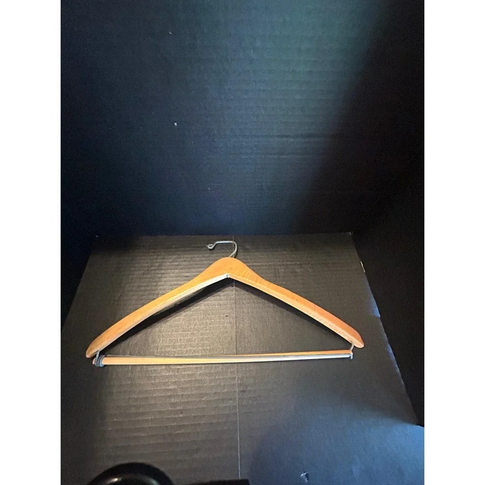Vintage Clothes Hanger Wooden Wood and Wire Clothing Holder